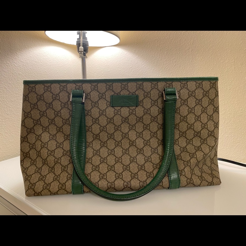 Gucci Green GG Supreme Canvas Joy Tote